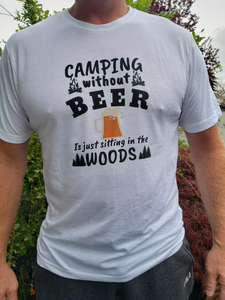 Mens Camping without Beer Tshirt